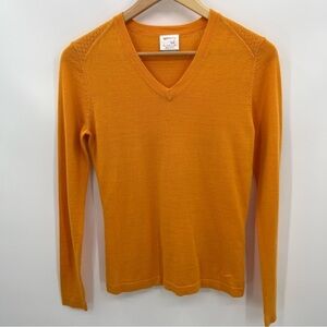 Nike Golf S Sunset Gold Wool Blend Eyelet V Neck Sweater